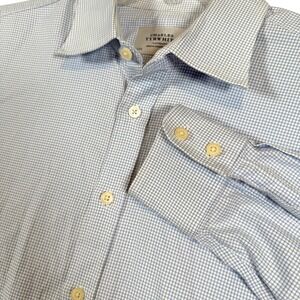Charles Tyrwhitt Mens Dress Shirt 17/37 Slim Fit Blue Checkered